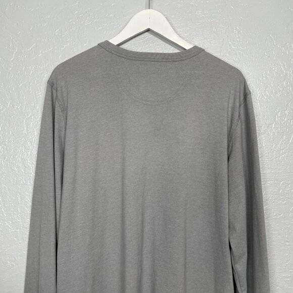 Untuckit Men XL Light Gray Ultrasoft Henley Long Sleeve Shirt Albarino Cotton - Picture 8 of 10
